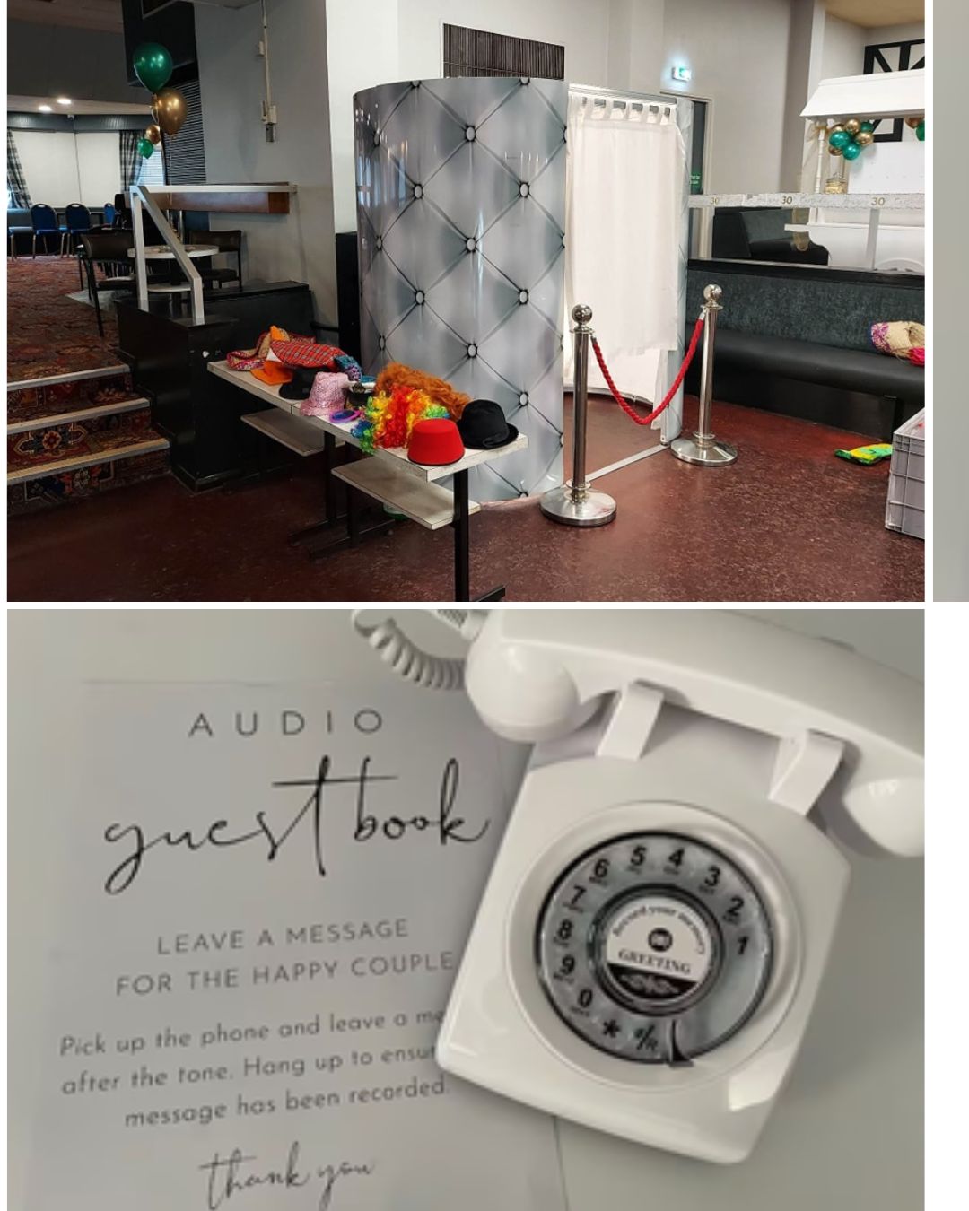 Photo booth and audio guest book package